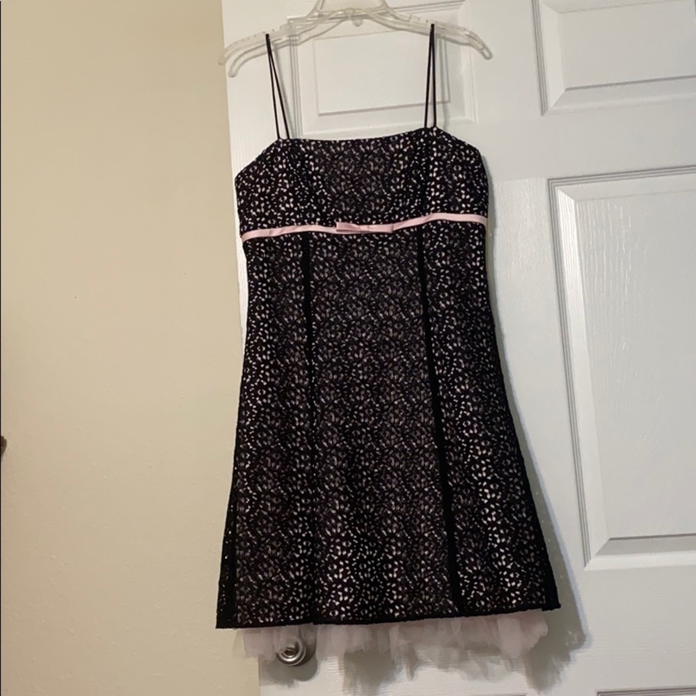 NWT Pink and Black Lace Dress, size 14